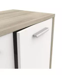 MOBILE BIANCO E QUERCIA CON 2 ANTE, 78X36X84 CM